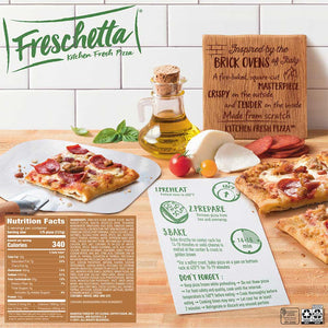 FRESCHETTA® Brick Oven Crust Three Meat Pizza Back Panel
