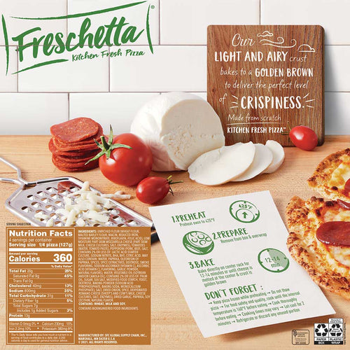 FRESCHETTA® Thin Crust Premium Pepperoni Pizza Back Panel